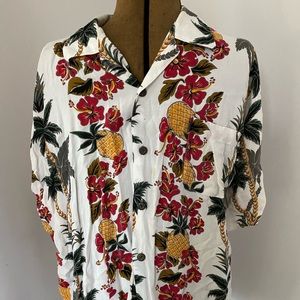 MENS PRINTED HAWAIIAN SHIRT PINEAPPLE CONNECTION